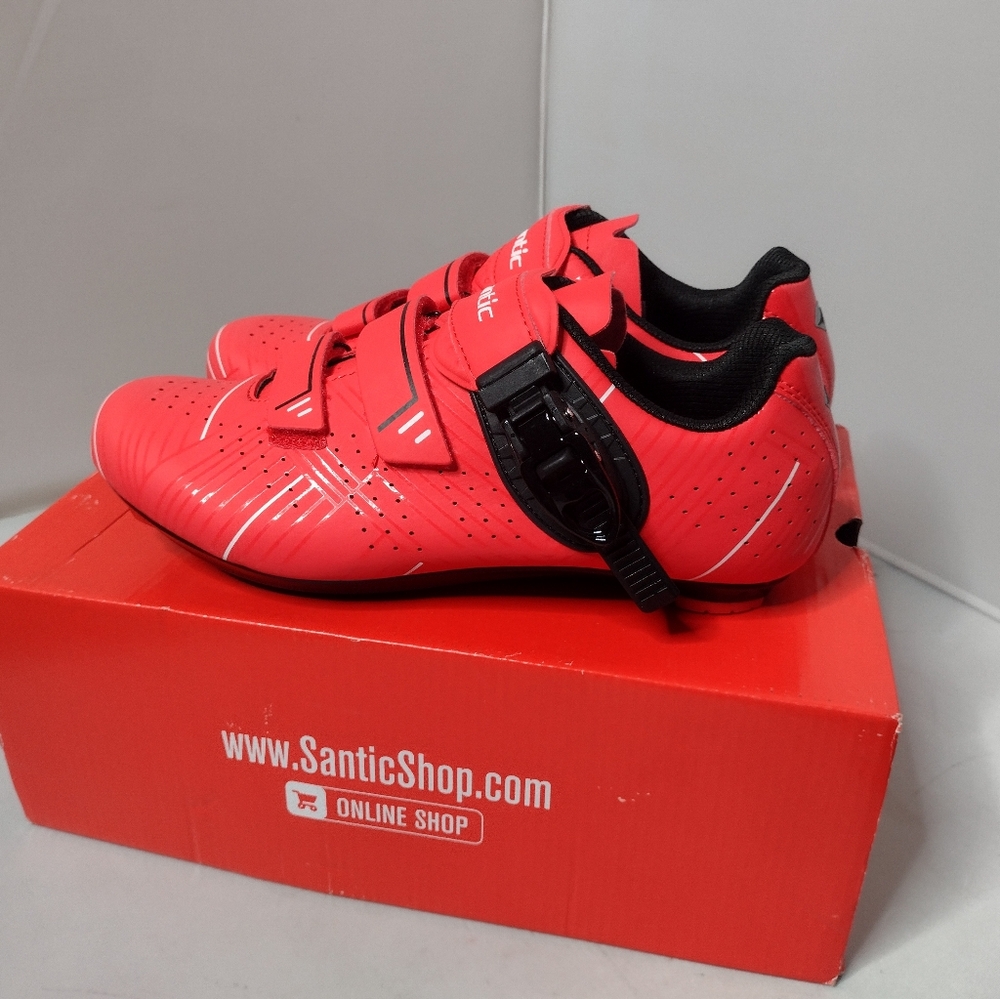 Santic Roadway Unisex Road Cycling Shoes  41 M7 W8.5 Red Mountain Bike NIB